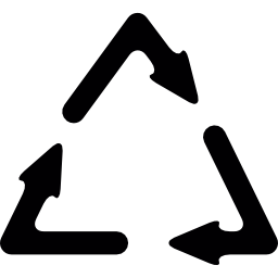 symbol recyklingu z trzema strzałkami ikona