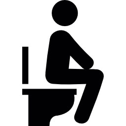 man zit op het toilet icoon