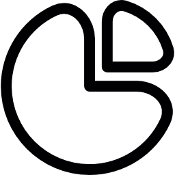 gráfico circular redondeado icono