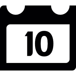 kalenderpagina op dag 10 icoon