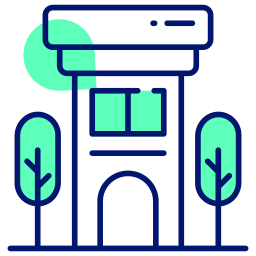 Post office building icon