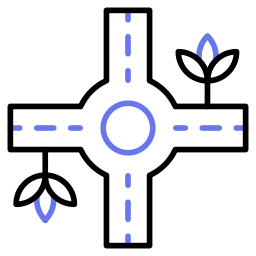 kruispunt van de weg icoon
