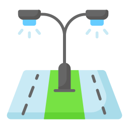 Road lamps icon