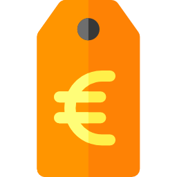 etichetta dell'euro icona
