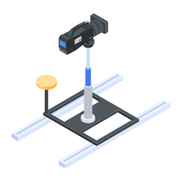 plataforma rodante para cámara icono