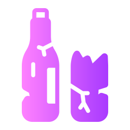 botella rota icono