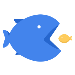 große fische fressen kleine fische icon