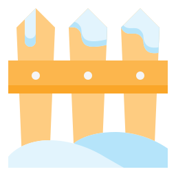 Snowy fence icon