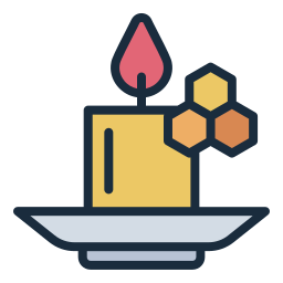 Beeswax candle icon