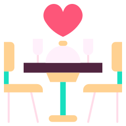 Romantic dinner icon