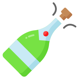 champagne-explosie icoon