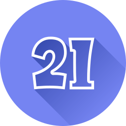 número 21 icono