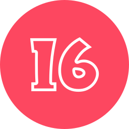 número 16 icono