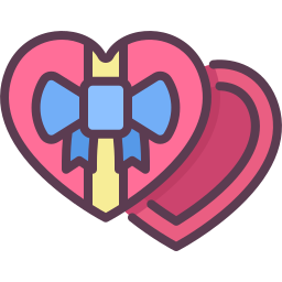 pudełko w kształcie serca ikona