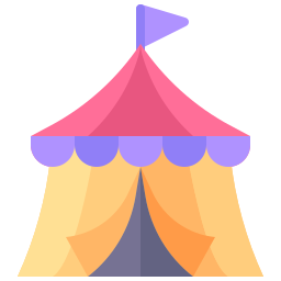 Circus tent icon