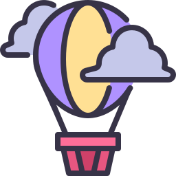 Hot air balloon icon