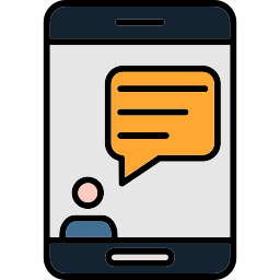 chatta sullo smartphone icona
