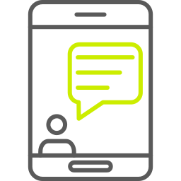 chatta sullo smartphone icona