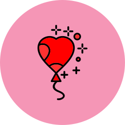 balon w kształcie serca ikona