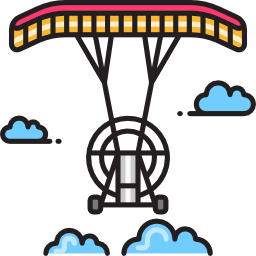 paracaídas motorizado icono