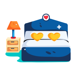 Couple bed icon