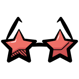 Star shape spectacles icon