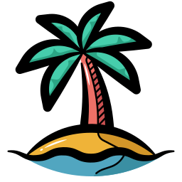 playa tropical icono