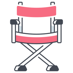 silla de director de cine icono