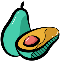 Green avocado icon