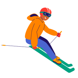 Downhill skiing icon