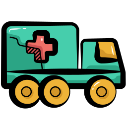 Military medic vehicle icon