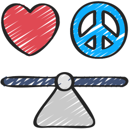 paz e amor Ícone