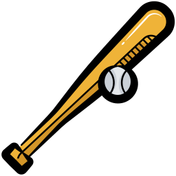 drewniany kij baseballowy ikona
