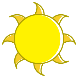 płaskie słońce ikona