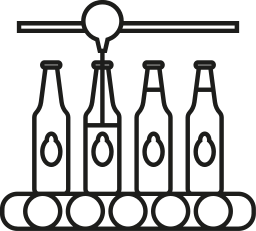 producción de cerveza icono