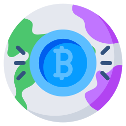 bitcoin globale icona