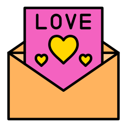 envelope de amor Ícone