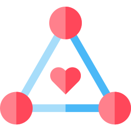 Love triangle icon