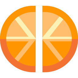 mezza arancia icona