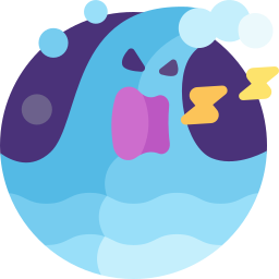 Sea wave monster icon