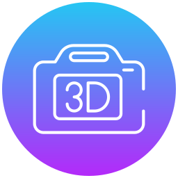 macchina fotografica 3d icona