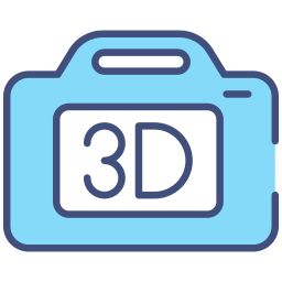 camara 3d icono