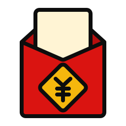 paquete rojo icono