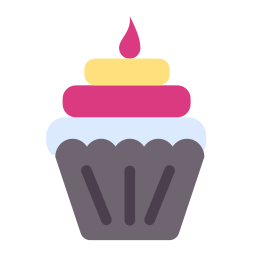 Birthday cupcake icon
