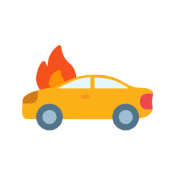 auto in flammen icon