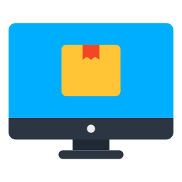 paquete en línea icono