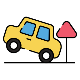 accidente automovilístico icono