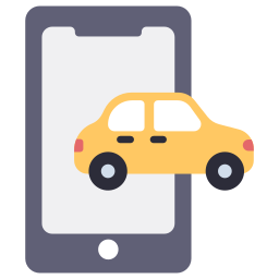reserva de taxi móvil icono