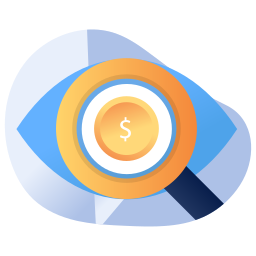 Dollar eye analysis icon