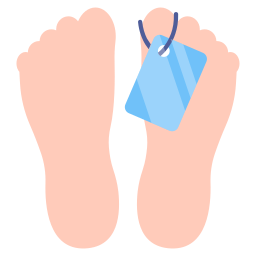 etiqueta del dedo del pie icono